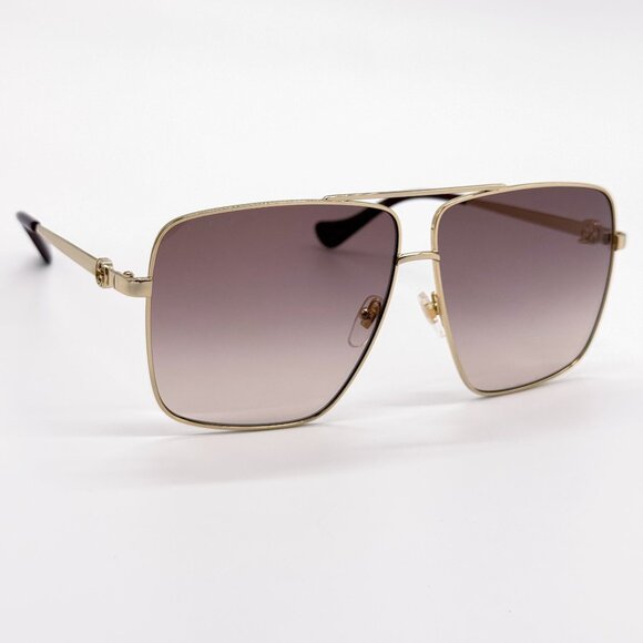 NEW GUCCI SUNGLASSES GG1087S 002 GOLD UNISEX EYEWEAR GUCCI WITH CHAIN main image 6